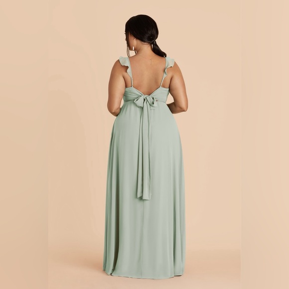 Azazie Mint Green Maxi Dress with Slit - Picture 5 of 16